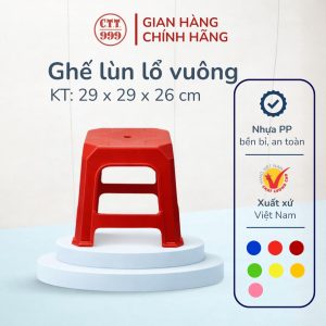 Ghế lùn lổ vuông